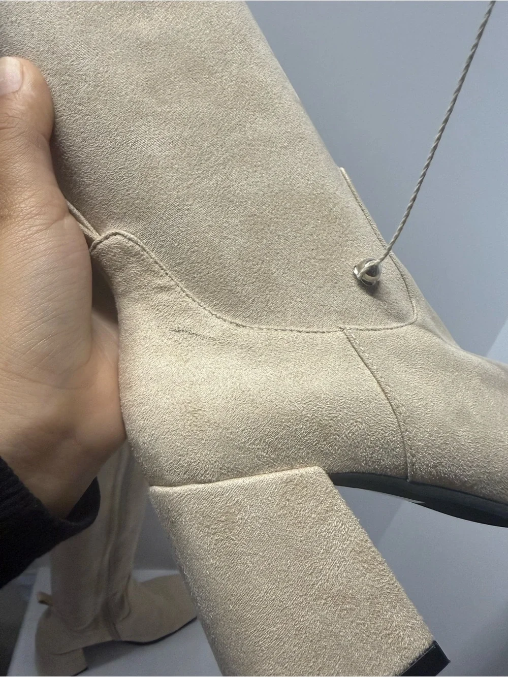 Jeffrey Campbell Beige Tall Block Heel Boots - Picture 6 of 9
